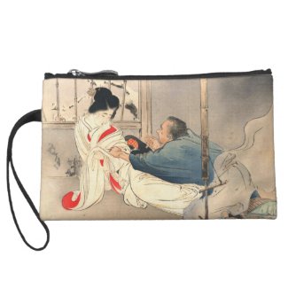 Mizuno Toshikata Unwelcom Adwances japan art Wristlet Purse