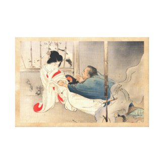 Mizuno Toshikata Unwelcom Adwances japan art Stretched Canvas Prints