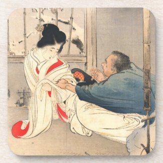 Mizuno Toshikata Unwelcom Adwances japan art Drink Coasters