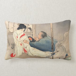 Mizuno Toshikata Unwelcom Adwances japan art Throw Pillows
