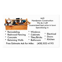 MJD image 2, MJDHandyman ConstructionWe do it a... Business Card Template