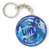 mld  AWARENESS PEACE LOVE CURE Keychains