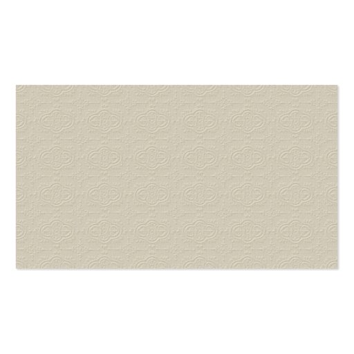 MLE NEUTRAL TAN DECORATIVE  EMBOSSED PATTERN TEXTU BUSINESS CARD TEMPLATE (back side)