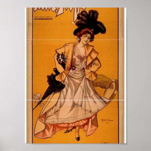 Mlle. Fifi, 'Here I am!' Vintage Theater Print