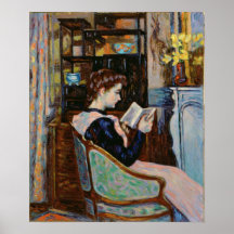 Mlle. Guillaumin reading, 1907 Print