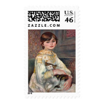Mlle. Julie Manet with Cat Postage Stamp