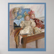 "Mlle. Pinchon's Dolls" antique French dolls Poster