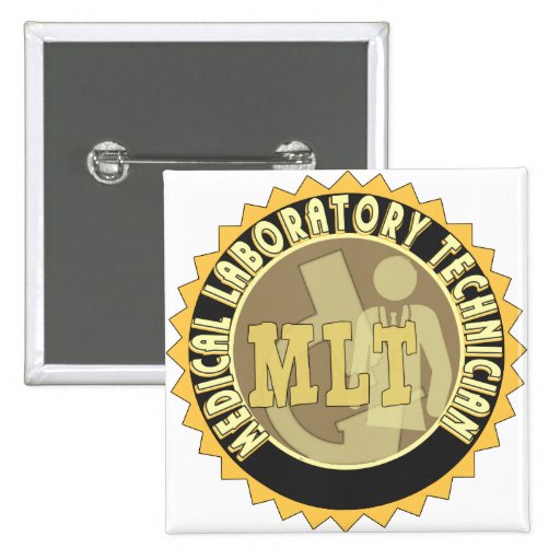 MLT BADGE MEDICAL LABORATORY TECHNICIAN PINBACK BUTTON Zazzle