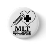 MLT HEART SYRINGE MEDICAL LAB TECH LOGO buttons