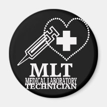 MLT HEART SYRINGE MEDICAL LAB TECH LOGO REFRIGERATOR MAGNETS