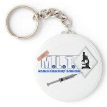 MLT LOGO W/ MICROSCOPE - MEDICAL LABORATORY TECH KEY CHAINS