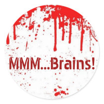MMM...Brains Sticker by broomnhammer MMM...Brains Sticker