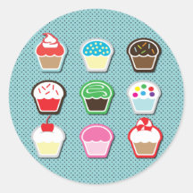 Mmm, Cupcakes! Round Stickers