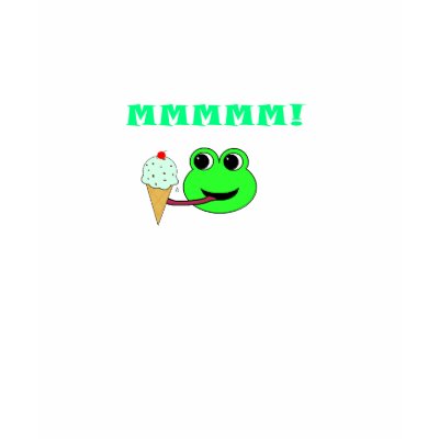 Frog licking an ice cream cone