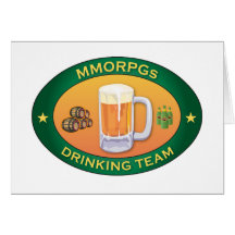 MMORPGs Drinking Team Greeting Cards