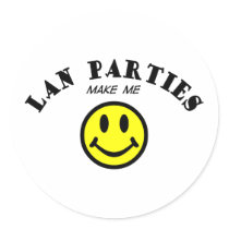 MMS: Lan Parties Round Sticker