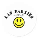 MMS: Lan Parties Round Sticker