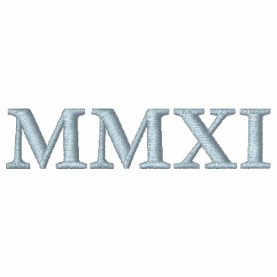 MMXI 2011 Roman Numerals Embroidered Shirt MMXI 2011 Roman Numerals Embroidered Shirt