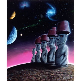 Moai on the Small Planet print