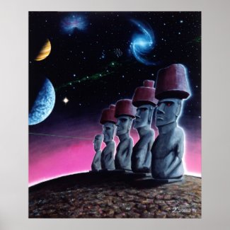 Moai on the Small Planet print
