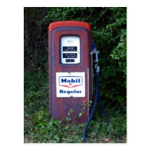 Mobil Gas Pump Postcard