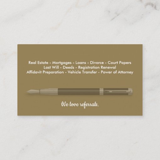 Mobile Notary Public Customizable Business Card Zazzle