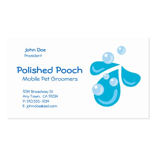 Mobile Pet Groomer_Polished Pooch Business Cards (front side)