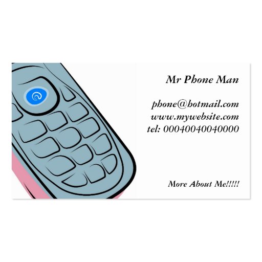 Mobile Phone Business Card Templates (front side)
