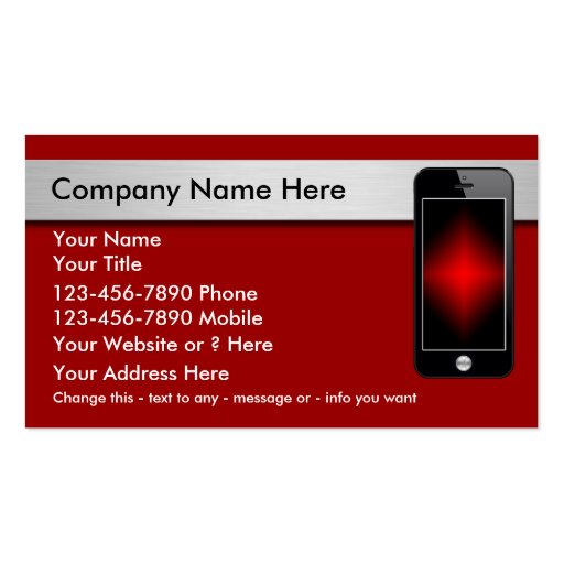 Mobile Phone Business Cards (front side)
