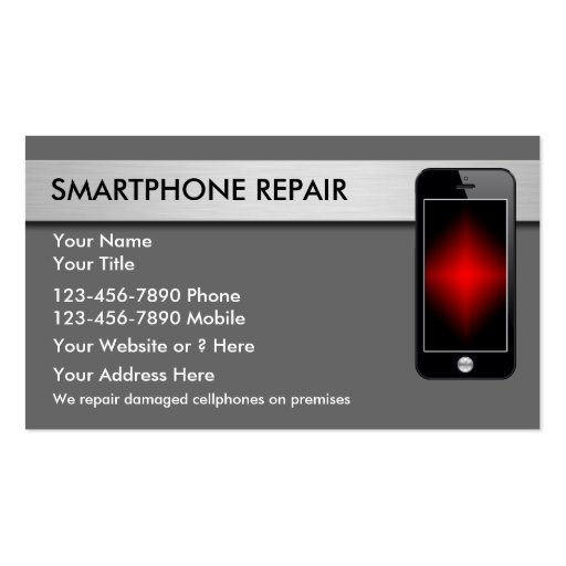 Mobile Phone Repair Business Cards Business Card Templates (front side)