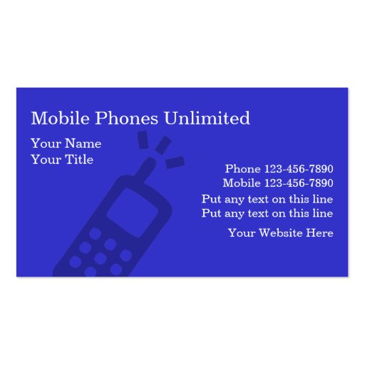 Mobile Phones Business Cards (front side)