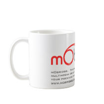 mObridge Australia white logo mug.