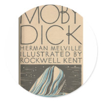 Moby Dick Cover Round Stickers