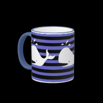 moby dick -ish whale mugs