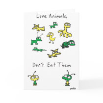 Moby's Love Animals, Don't Eat Them Card by PETA Moby's Love Animals, Don't Eat Them Card