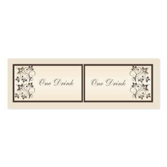 Mocha and Ivory Floral Drink Tickets profilecard