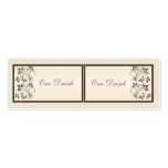 Mocha and Ivory Floral Drink Tickets Business Card Template