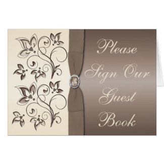 Mocha and Ivory Floral Table Card card