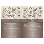 Mocha and Ivory Floral Wedding Program flyers