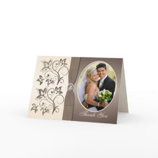 Mocha and Ivory Photo Thank You Card card