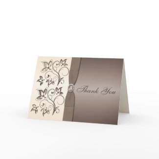 Mocha and Ivory Thank You Card card