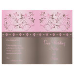 Mocha and Pink Floral Wedding Program Personalized Flyer