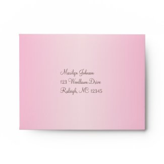 Mocha and Pink Return Address Envelope for RSVP envelope