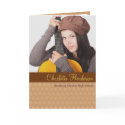 Mocha brown custom graduation photo announcement card