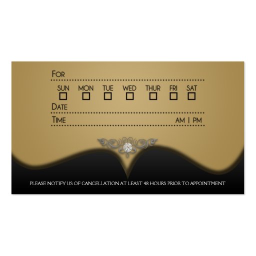 Mocha Brown Diamond Damask Appointment Cards Business Card (back side)