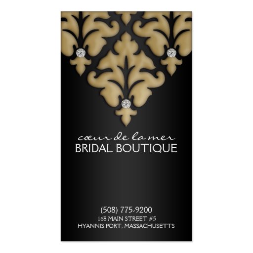 Mocha Brown Diamond Damask Appointment Cards Business Card (front side)