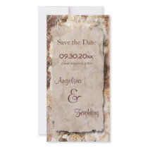 Mocha Brown Floral Save The Date Wedding Card Customized Photo Card