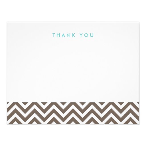 Mocha Brown Simple Chevron Thank You Note Cards