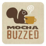 Mocha Buzzed Squirrel Stickers
