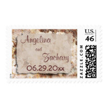 Mocha Caramel Floral Wedding Postage